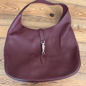 Gucci oxblood grain leather Jackie Hobo bag medium size